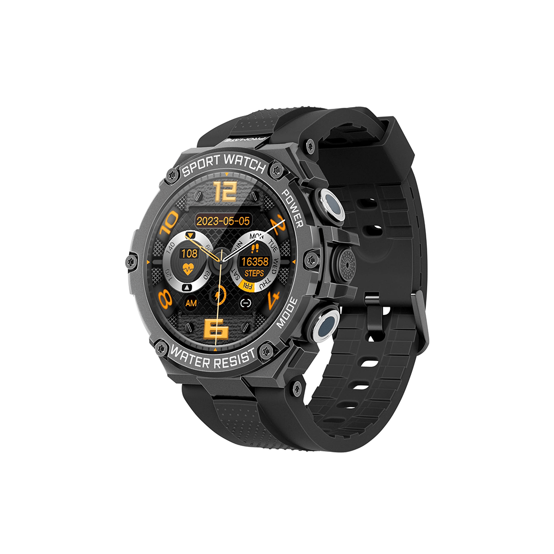 ساعة ذكية لتتبع اللياقة البدنية بشاشة مستديرة 1.53 بوصة من بروميت XWatch-R19 مع اتصال BT - أسود ساعة ذكية لتتبع اللياقة البدنية بشاشة مستديرة 1.53 بوصة من بروميت XWatch-R19 مع اتصال BT - أسود